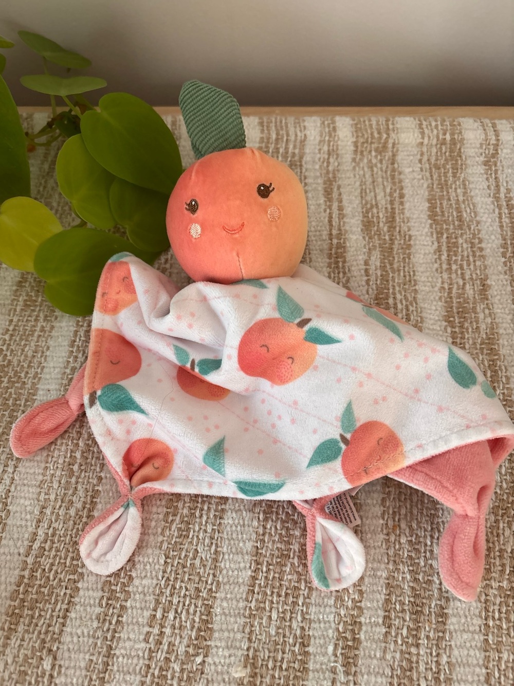 Mary Meyer Pink Peach Print Baby Lovey Security Blanket